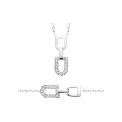 Collier en argent et oxyde de zirconium, 45 cm