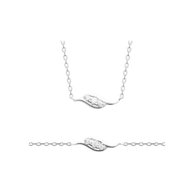 Collier en argent et oxyde de zirconium, 45 cm