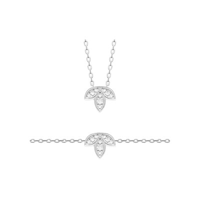 Collier en argent et oxyde de zirconium, 45 cm