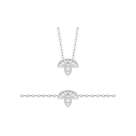 Collier en argent et oxyde de zirconium, 45 cm