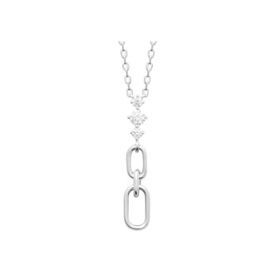 Collier en argent rhodié et oxyde de zirconium