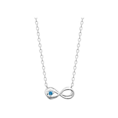 Collier en argent rhodié et pierre synthétique
