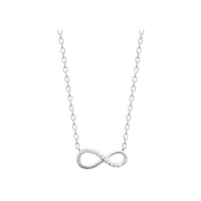 Collier en argent rhodié et oxyde de zirconium