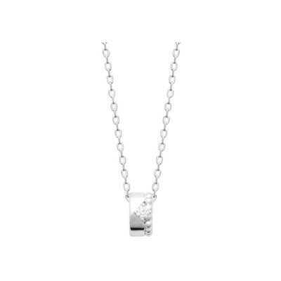Collier en argent rhodié et oxyde de zirconium