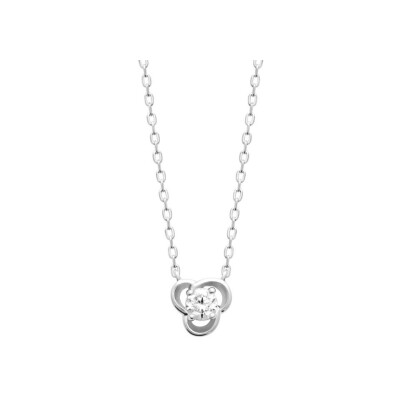 Collier en argent rhodié et oxyde de zirconium
