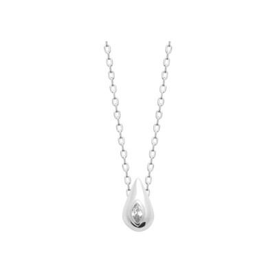 Collier en argent rhodié et oxyde de zirconium