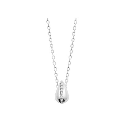 Collier en argent rhodié et oxyde de zirconium