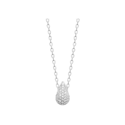 Collier en argent rhodié et oxyde de zirconium