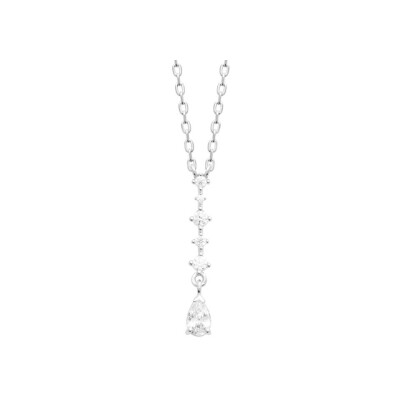 Collier en argent rhodié et oxyde de zirconium