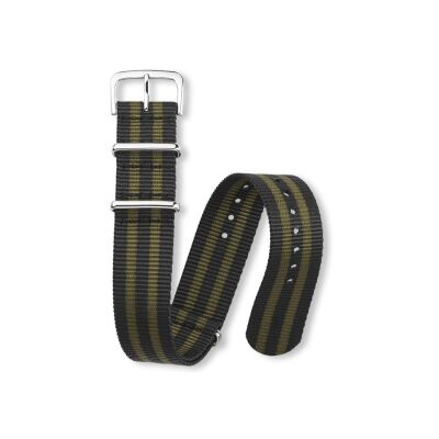 Bracelet montre Rochet Nato en nato noir et kaki - 18mm