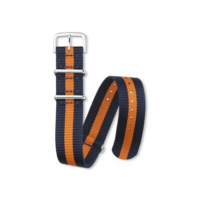 Bracelet montre Rochet Nato en nato marine et orange - 20mm