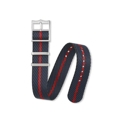 Bracelet montre Rochet Nato en nato marine et rouge - 22mm