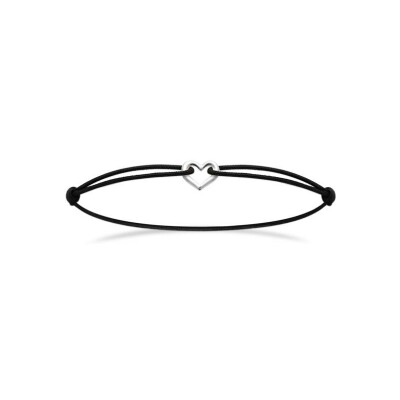 Bracelet cordon en argent rhodié