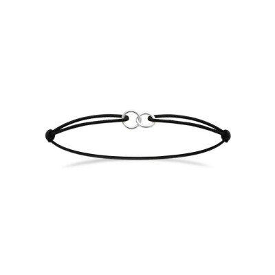 Bracelet cordon en argent rhodié