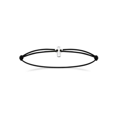 Bracelet cordon en argent rhodié