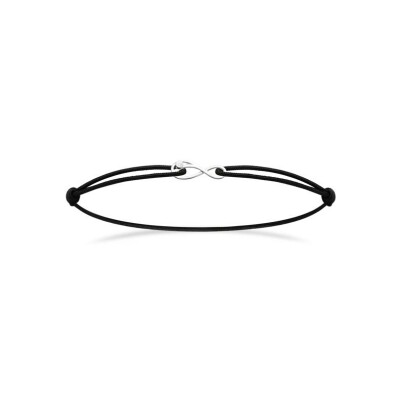 Bracelet cordon en argent rhodié et oxyde de zirconium