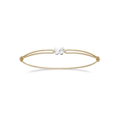 Bracelet cordon en argent rhodié et oxyde de zirconium