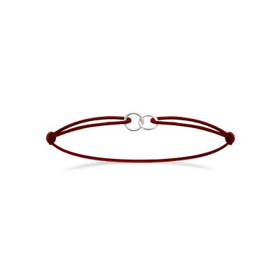 Bracelet cordon en argent rhodié