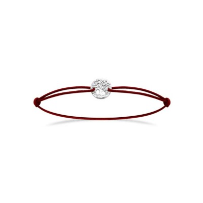 Bracelet cordon en argent rhodié