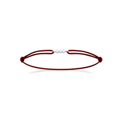 Bracelet cordon en argent rhodié et oxyde de zirconium
