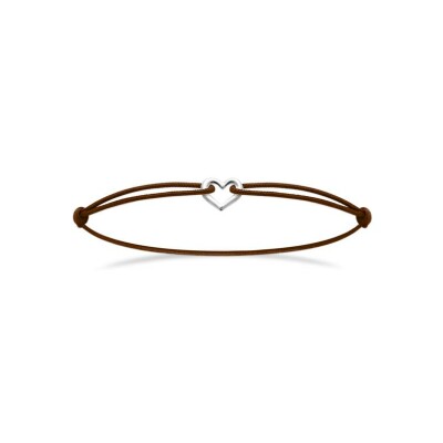 Bracelet cordon en argent rhodié
