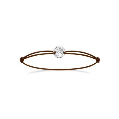 Bracelet cordon en argent rhodié