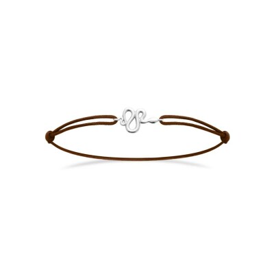 Bracelet cordon en argent rhodié