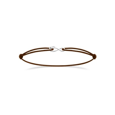Bracelet cordon en argent rhodié et oxyde de zirconium