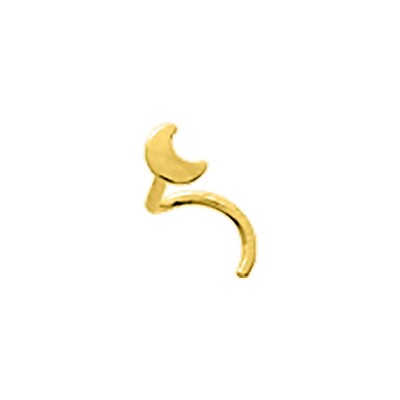 Piercing de nez motif lune en or jaune