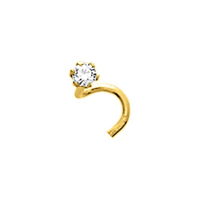 Piercing de nez en or jaune et diamant 0.03ct