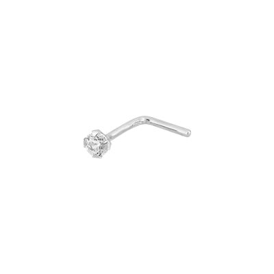 Piercing de nez en or blanc et oxyde de zirconium