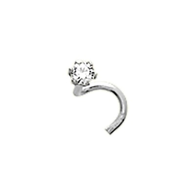 Piercing de nez en or blanc et oxyde de zirconium