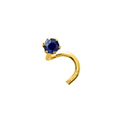 Piercing de nez en or jaune et saphir