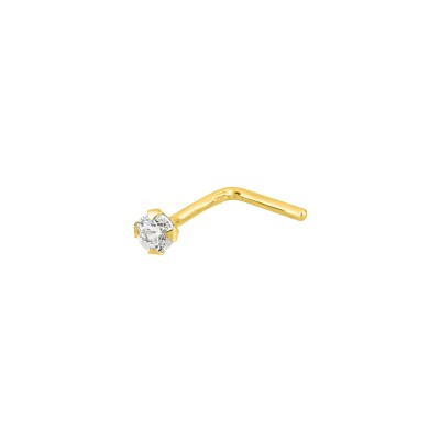 Piercing de nez en or jaune et oxyde de zirconium