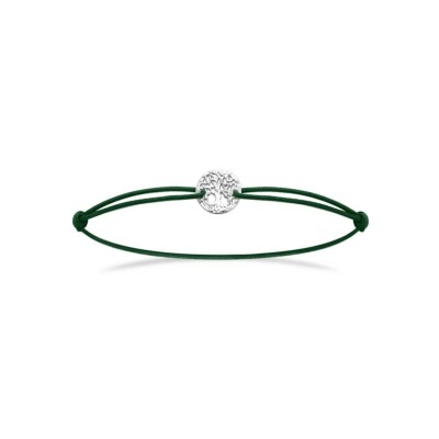 Bracelet cordon en argent rhodié