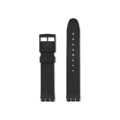 Bracelet montre Rochet Waco en plastique noir, anse s - 17mm
