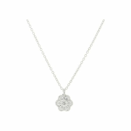 Collier Illusion Fleur en or blanc et diamants