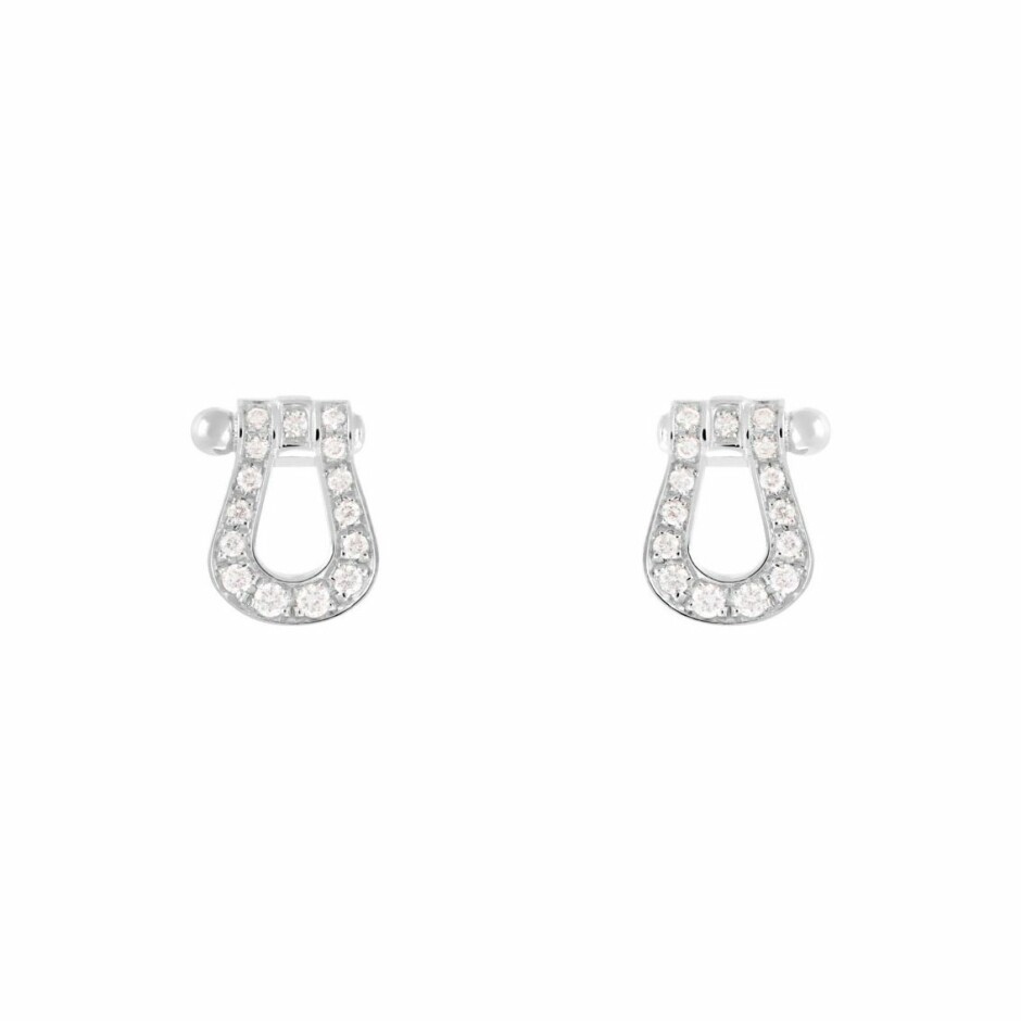 Boucles d'oreilles FRED Force 10 en Or blanc et 30 Diamants