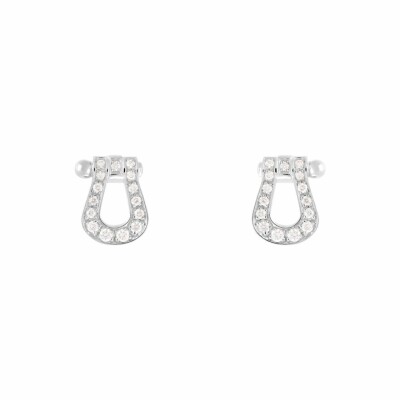 Boucles d'oreilles FRED Force 10 en Or blanc et 30 Diamants