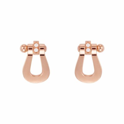 Boucles d'oreilles FRED Force 10 en or rose et diamants