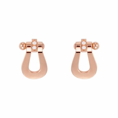 Boucles d'oreilles FRED Force 10 en or rose et diamants