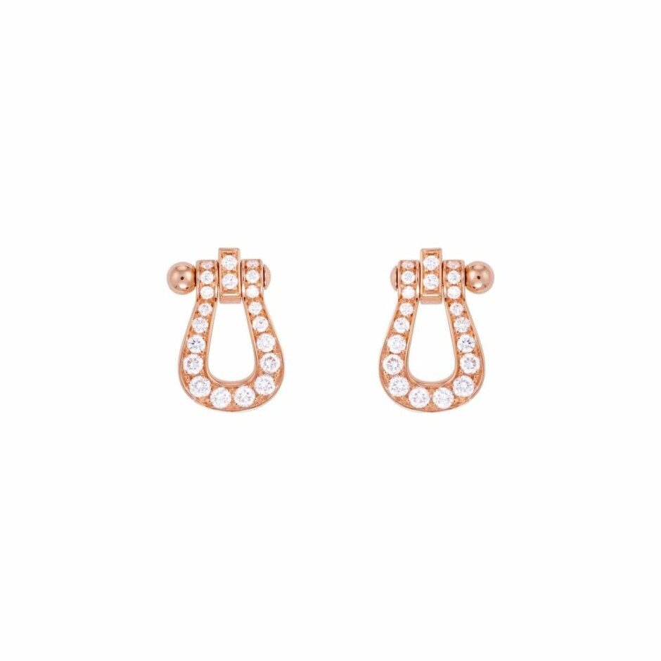 Boucles d'oreilles FRED Force 10 en or rose et diamants