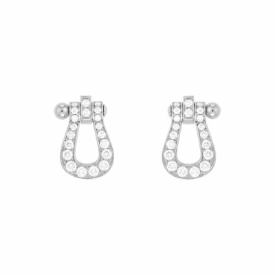 FRED Force 10 earrings, white gold and 40 diamonds