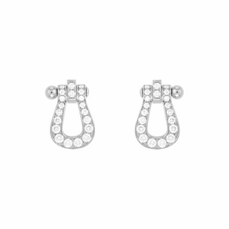 FRED Force 10 earrings, white gold and 40 diamonds