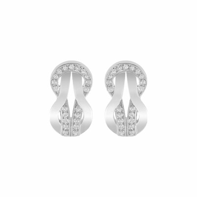 Puces d'oreilles FRED Chance Infinie en or blanc et diamants