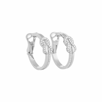 Boucles d'oreilles FRED Chance Infinie en or blanc, semi pavées de diamants