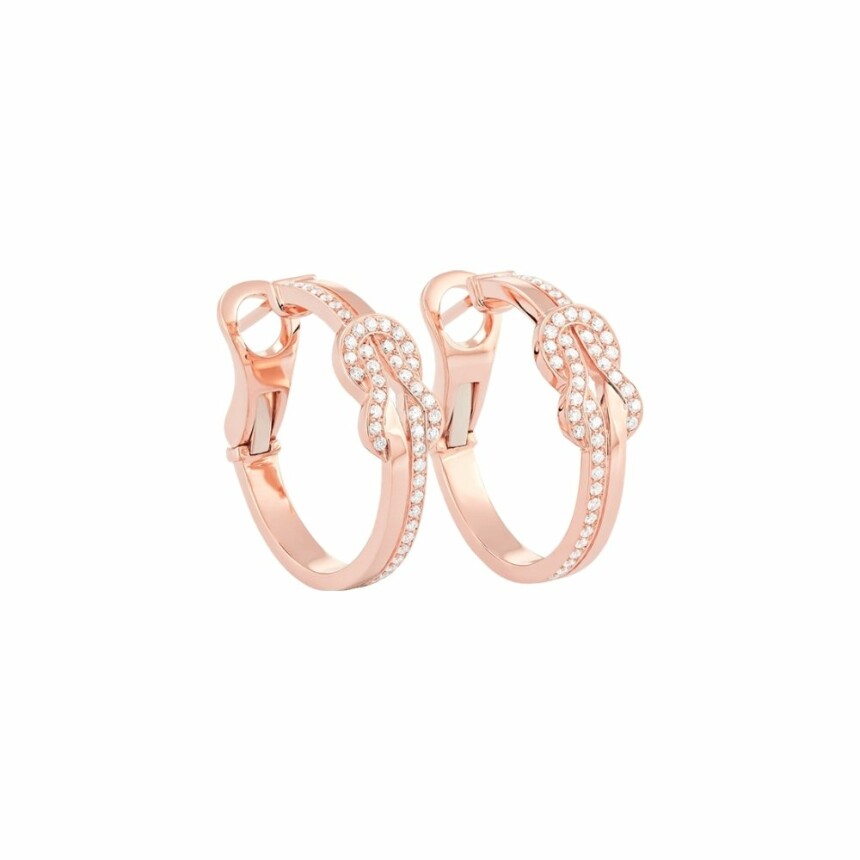 FRED Chance Infinie earrings, small size, rose gold, diamond semi-pave