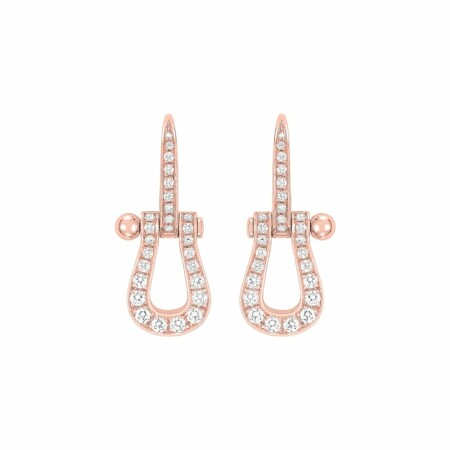 Boucles d'oreilles FRED Force 10 en or rose pavées de diamants