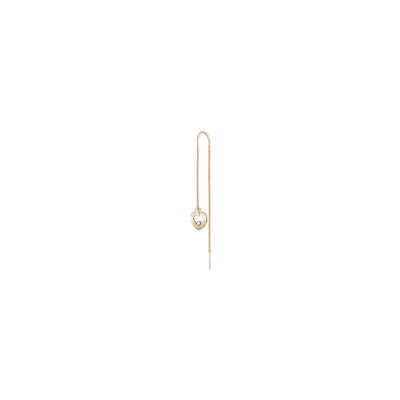 Mono boucle d'oreille longue FRED Pretty Woman en or rose sertie d'un diamant