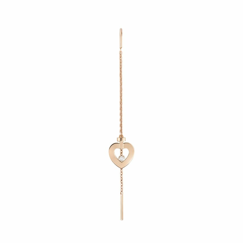 FRED Pretty Woman long single earring, rose gold set with a diamond